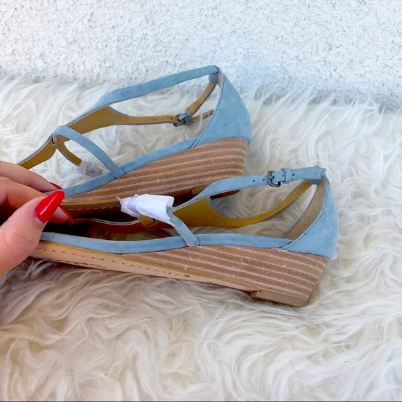 NWOT Splendid Brooklyn V-Strap Wedge Suede Sandal size 8 - Picture 3 of 8